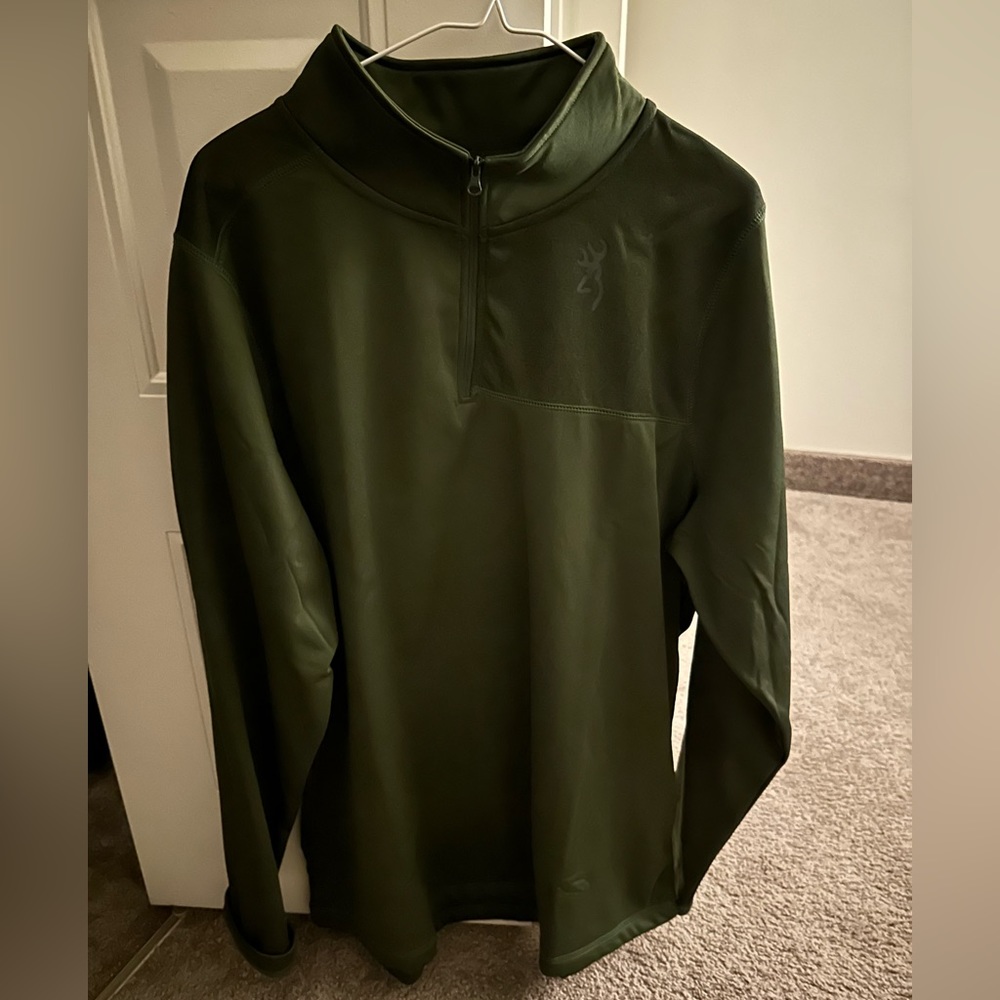 Browning Quarter Zip Sweatshirt - Green - Size XL
